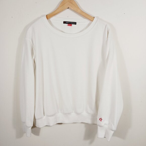 Perfect Moment, Ski Wear, XL "Misty" Sweatshirt, White Terry, Relaxed Silhouette - Picture 4 of 12